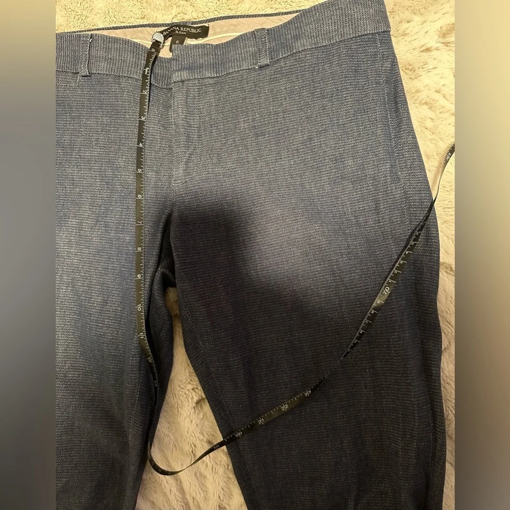 Banana Republic Sloan Pants Blue Chambray Slim Ankle - Picture 4 of 15